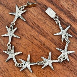 Vintage 925 Sterling Silver Starfish Link Bracelet woman’s Jewelry Gift for Her